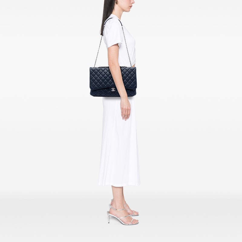 Maxi CC Quilted Lambskin 3 Compartment Flap - Image 5