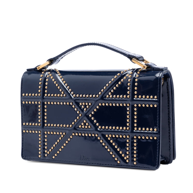 Patent Studded Diorama Top Handle Wallet on Chain - Image 2