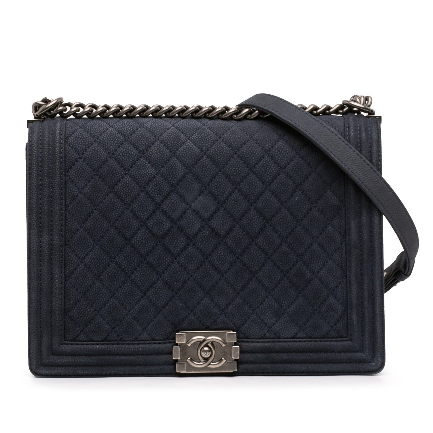 Large Iridescent Quilted Caviar Boy Flap - Image 1