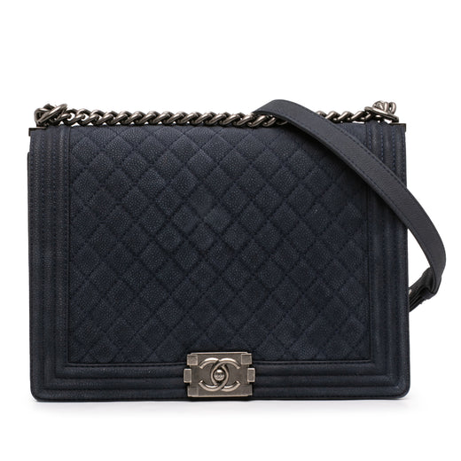 Large Iridescent Quilted Caviar Boy Flap - Image 1
