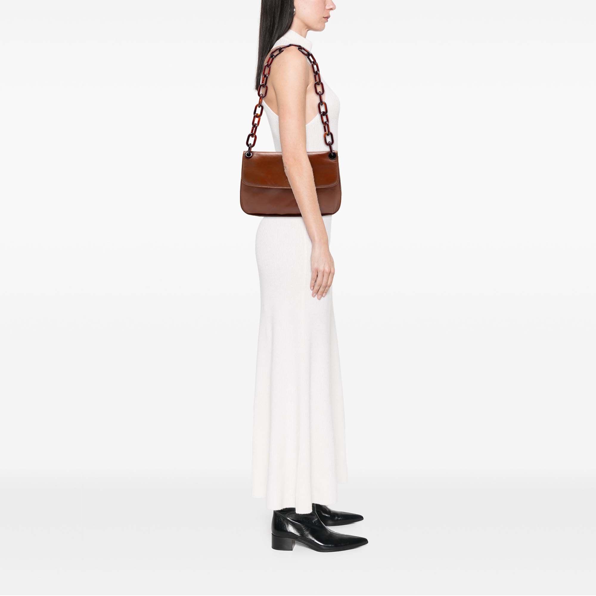 Goatskin Madras Swing Chain Shoulder Bag - Image 6
