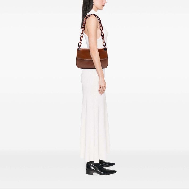 Goatskin Madras Swing Chain Shoulder Bag - Image 6