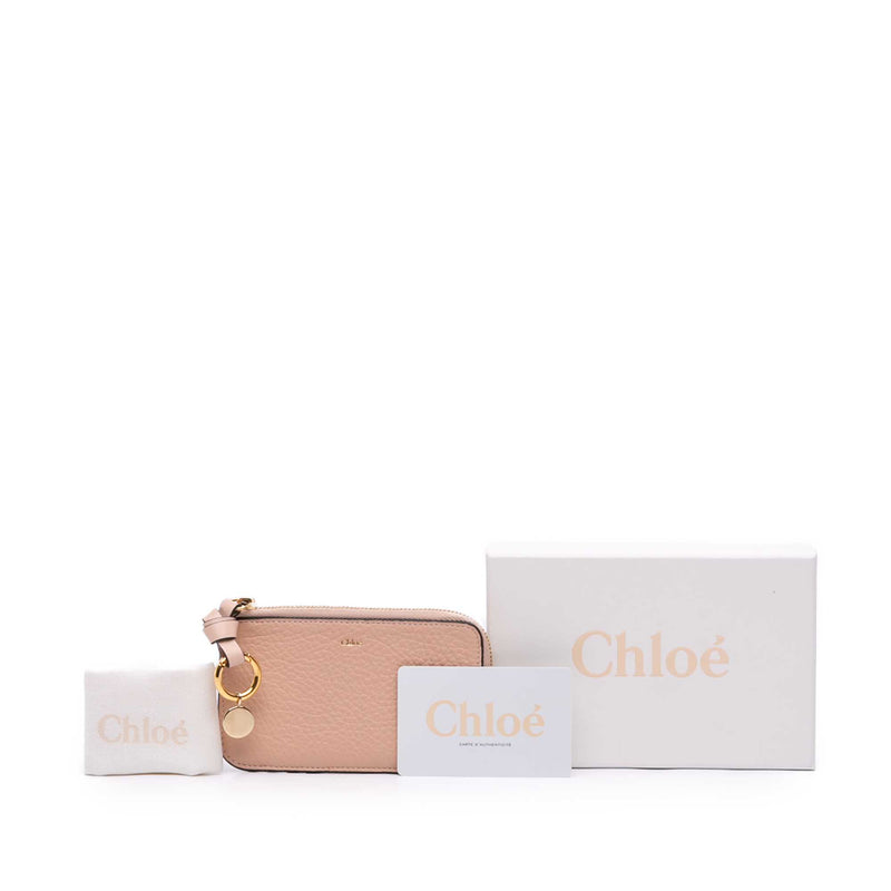 Grained Leather Alphabet Zip  Card Holder - Image 7