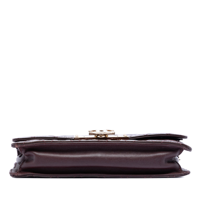 Quilted Patent Golden Class East West Wallet on Chain - Image 3
