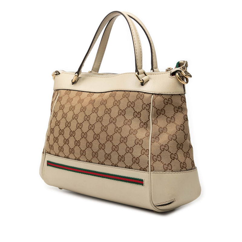 GG Canvas Web Mayfair Satchel - Image 2