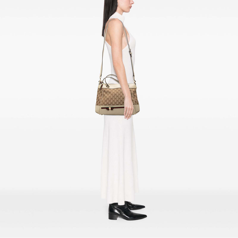 GG Canvas Web Mayfair Satchel - Image 7