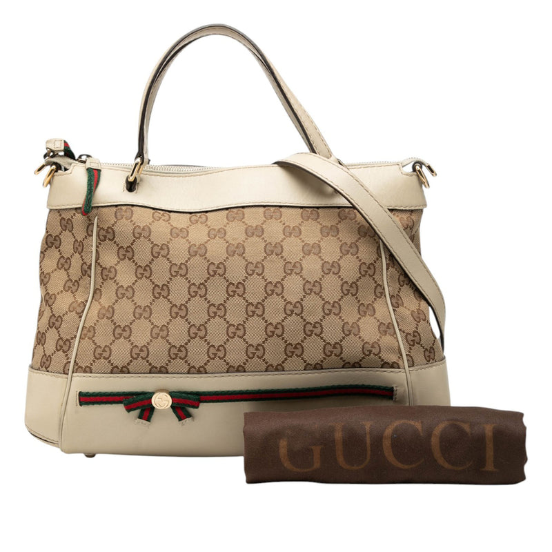 GG Canvas Web Mayfair Satchel - Image 8