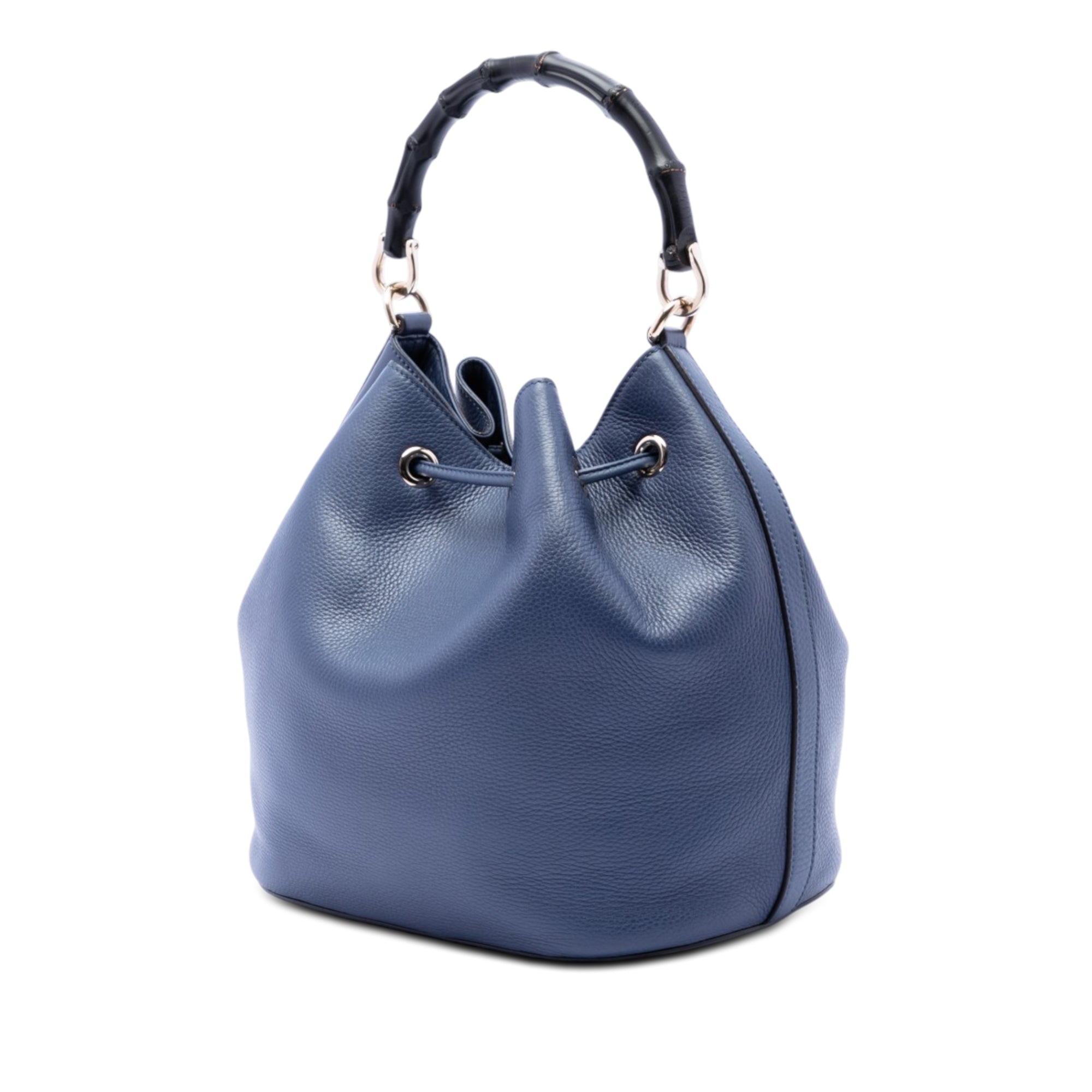 Pebbled Calfskin Miss Bamboo Tassel Bucket Bag - Image 2
