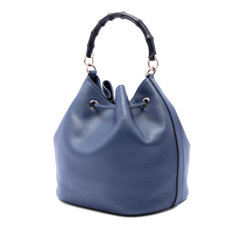Pebbled Calfskin Miss Bamboo Tassel Bucket Bag - Image 2