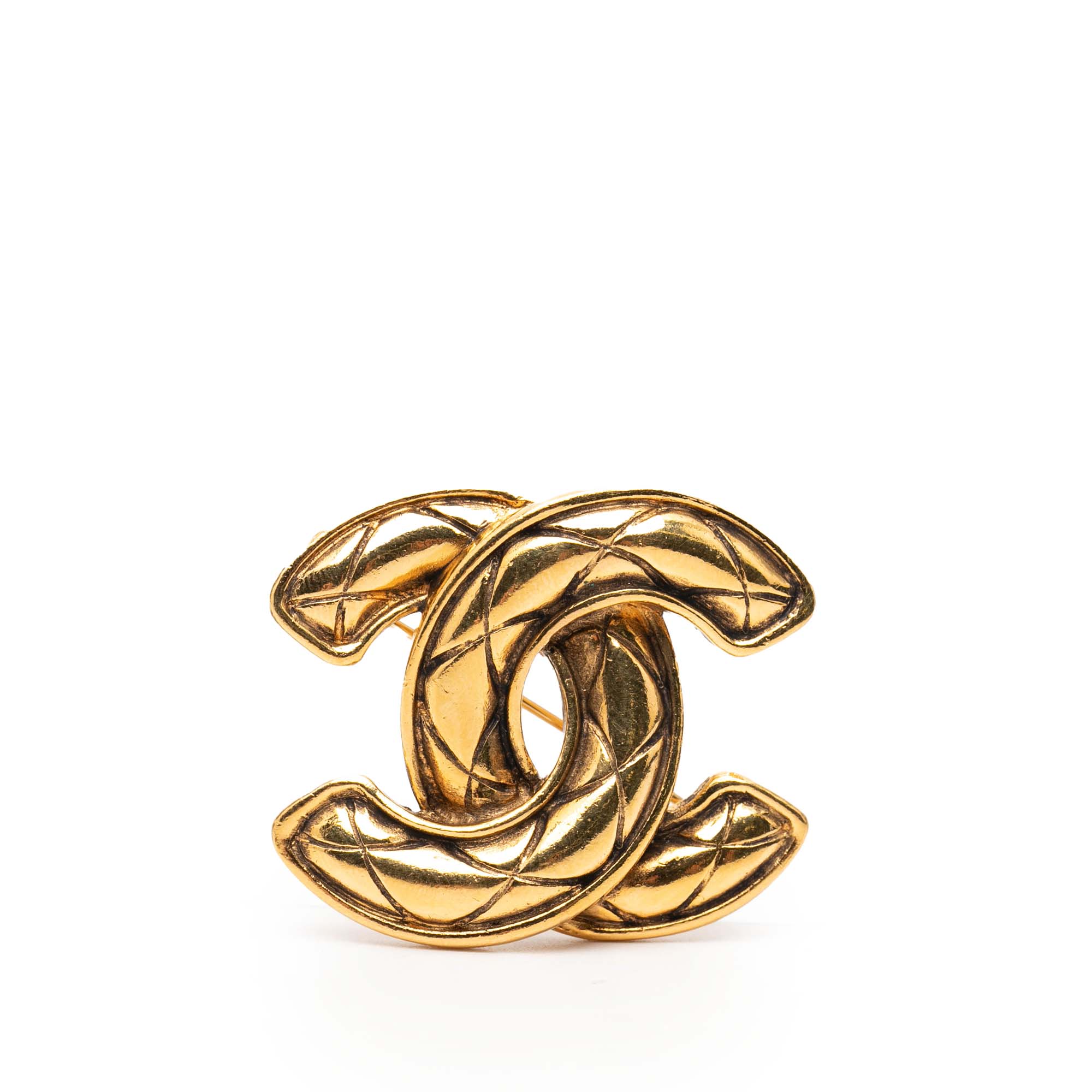 CC Quilted Gold Plated Brooch - Image 1