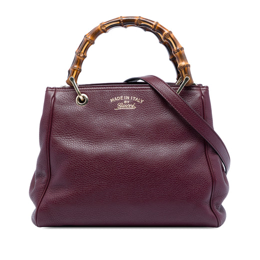 Small Calfskin Bamboo Shopper Satchel - Image 1