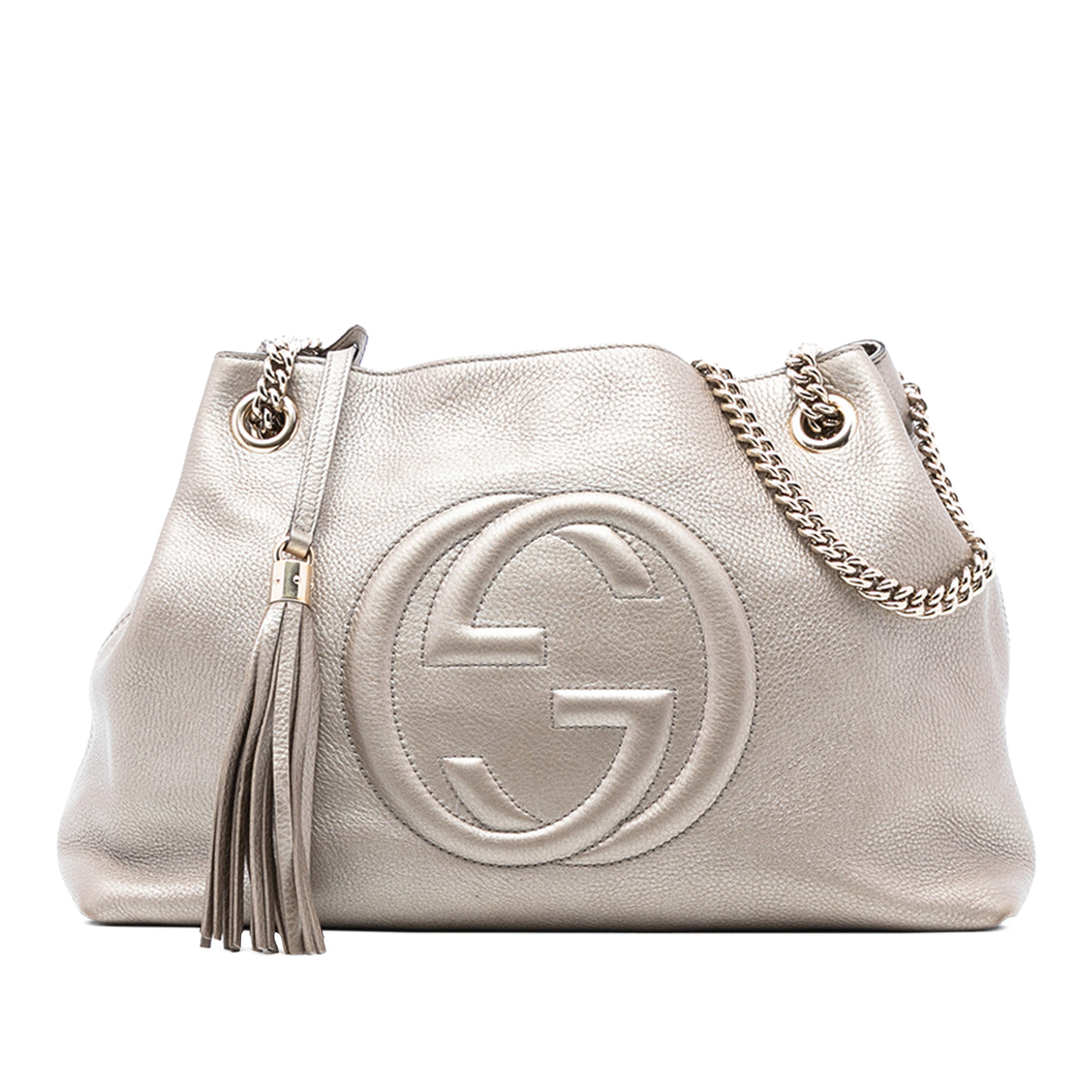 Medium Metallic Calfskin Soho Chain Tote - Image 1