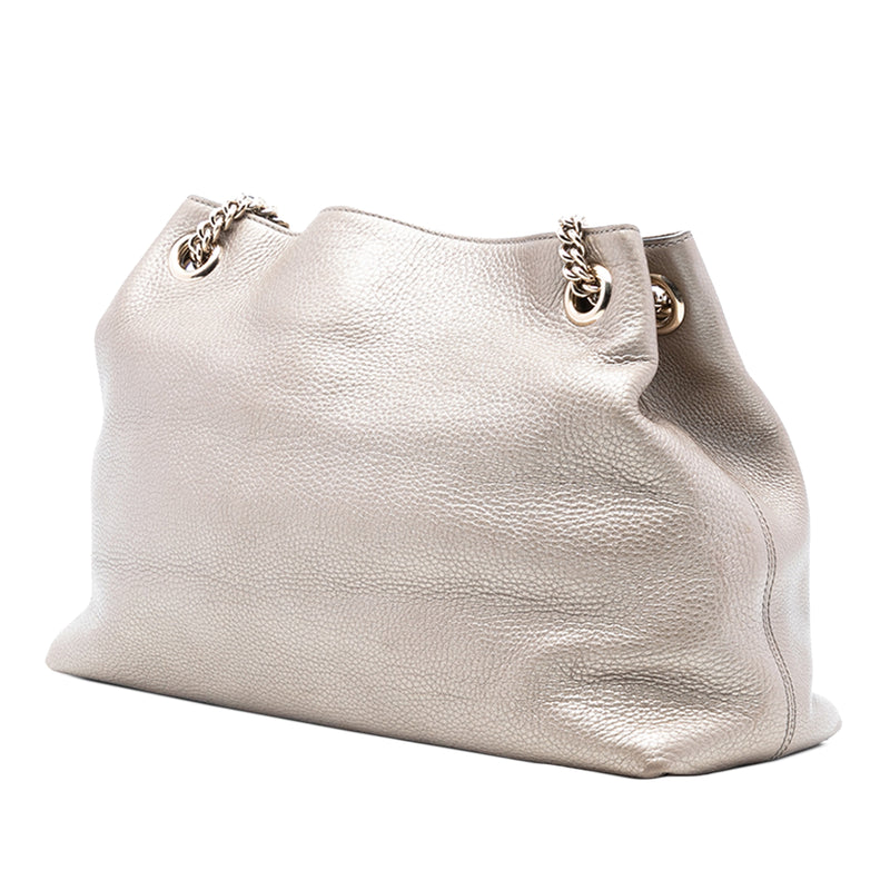 Medium Metallic Calfskin Soho Chain Tote - Image 2
