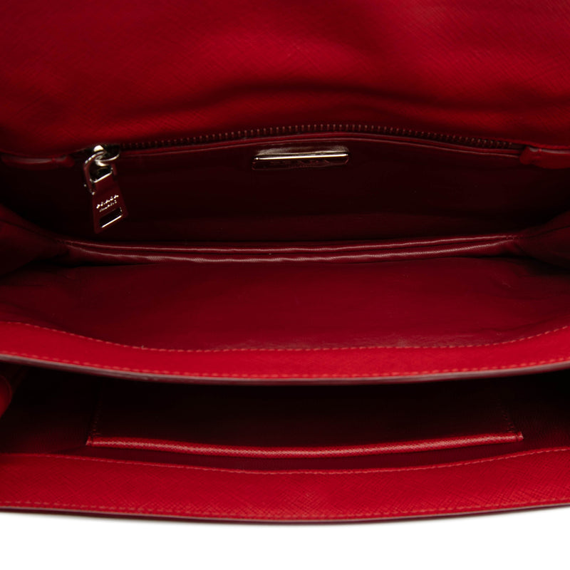 Bicolor Saffiano Sound Lock Shoulder Bag - Image 4