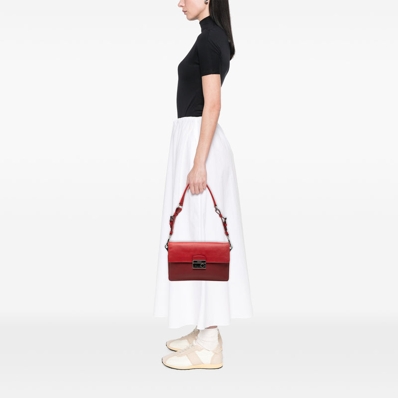 Bicolor Saffiano Sound Lock Shoulder Bag - Image 6