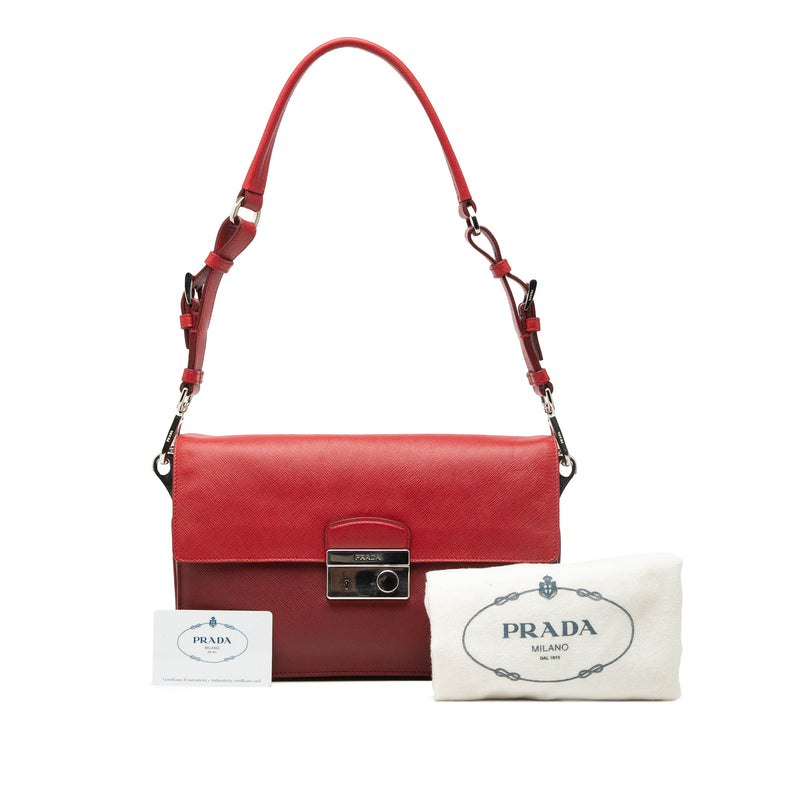 Bicolor Saffiano Sound Lock Shoulder Bag - Image 7