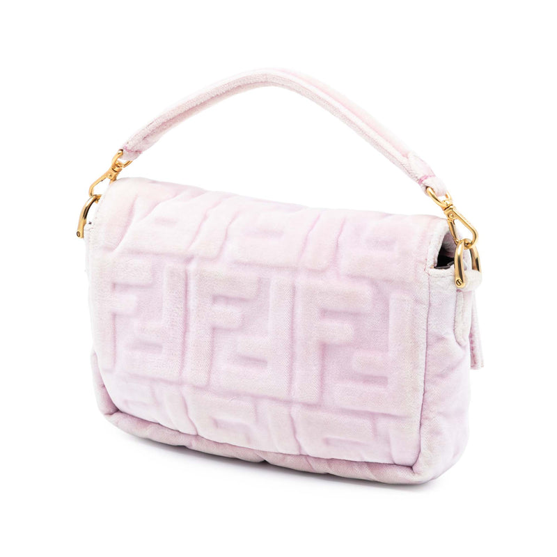 Mini Zucca Embossed Velvet Baguette Satchel - Image 2