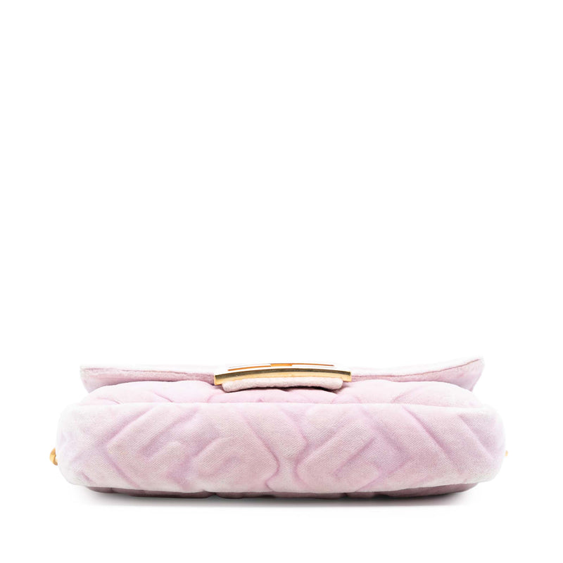 Mini Zucca Embossed Velvet Baguette Satchel - Image 3