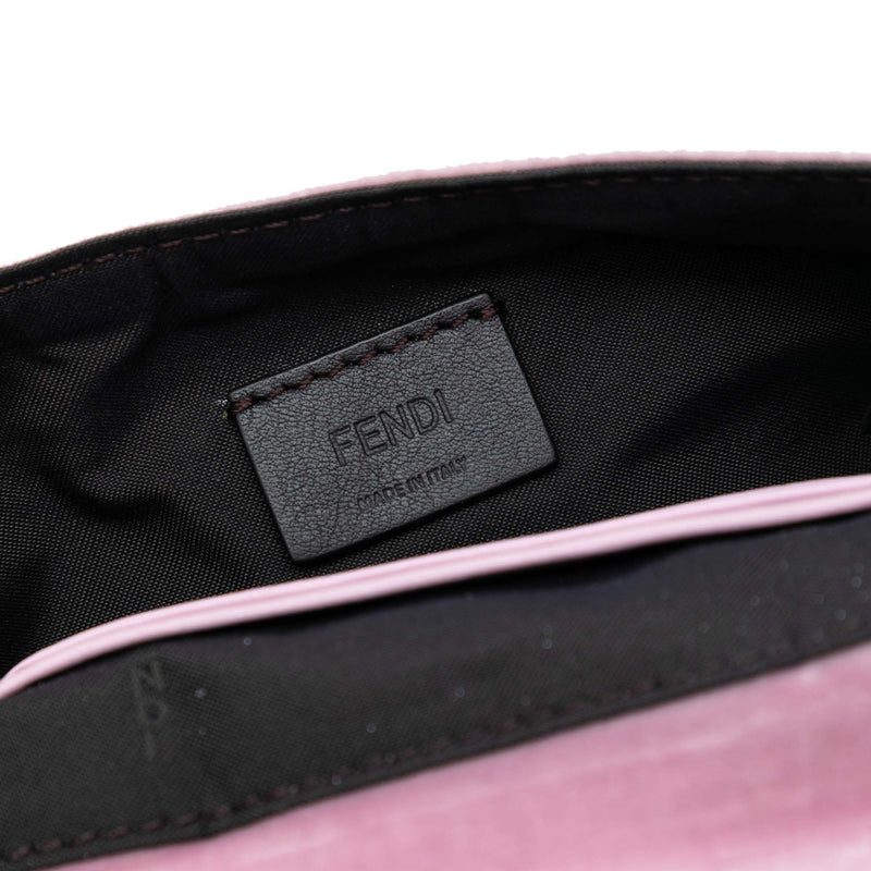 Mini Zucca Embossed Velvet Baguette Satchel - Image 4