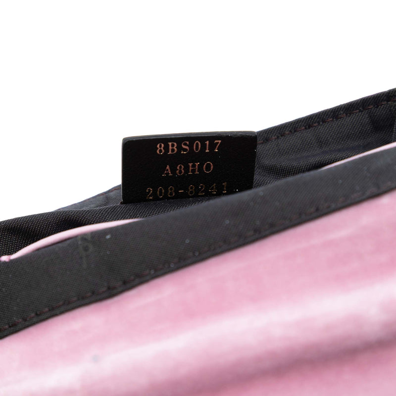 Mini Zucca Embossed Velvet Baguette Satchel - Image 5