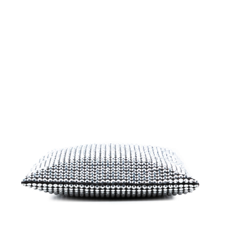 Satin Crystal Embellished Chain Flat Tote - Image 3