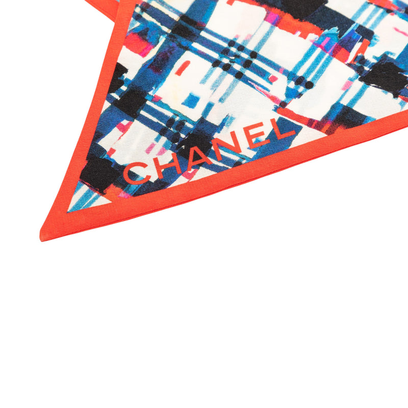 Plaid Printed Silk Twilly Scarf - Image 2