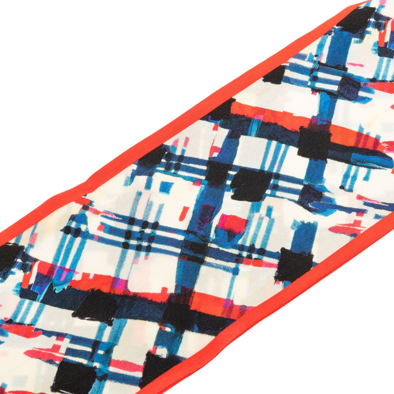 Plaid Printed Silk Twilly Scarf - Image 3