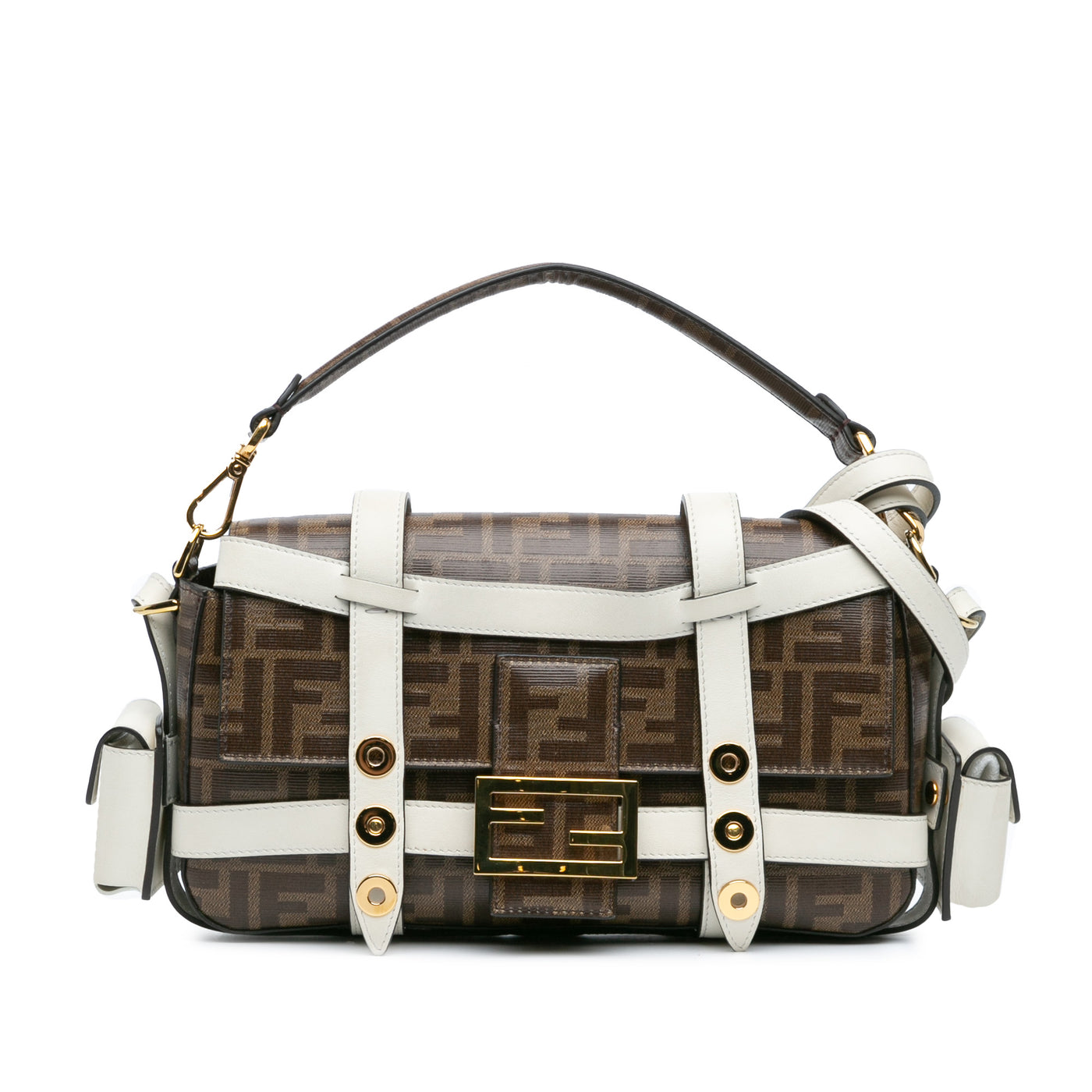 Zucca Glazed Fabric Cage Baguette Satchel - Image 1