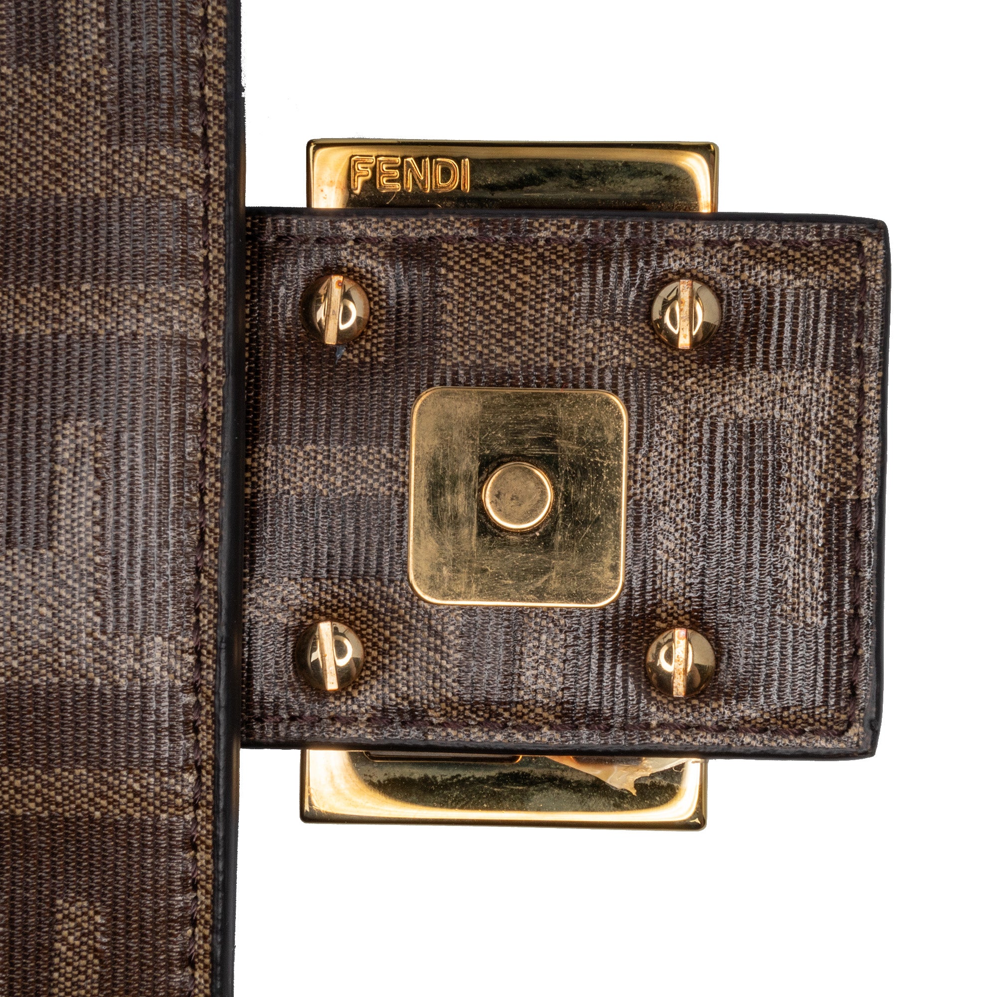 Zucca Glazed Fabric Cage Baguette Satchel - Image 11