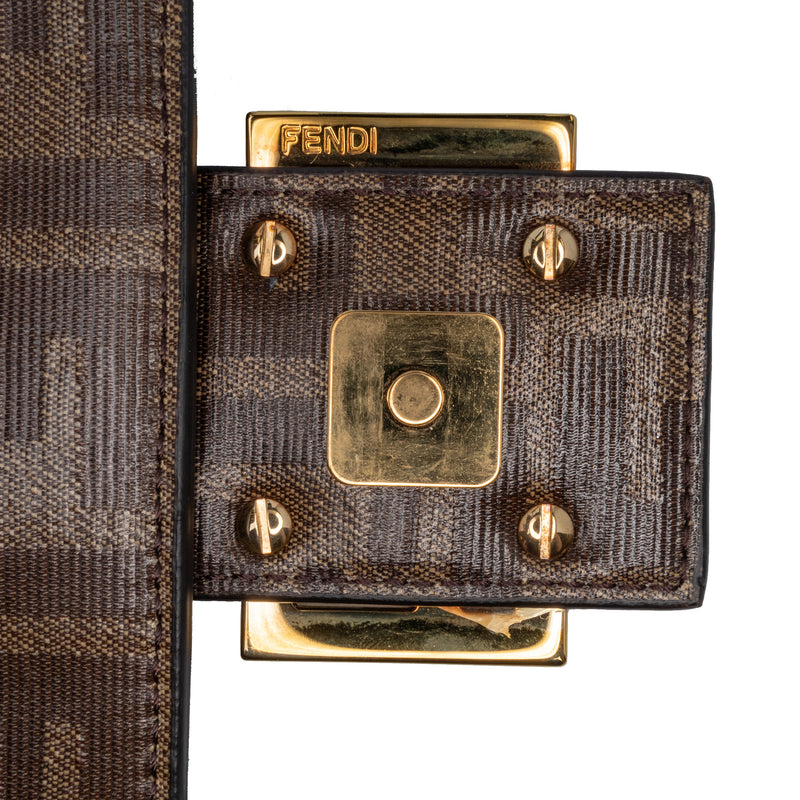 Zucca Glazed Fabric Cage Baguette Satchel - Image 11