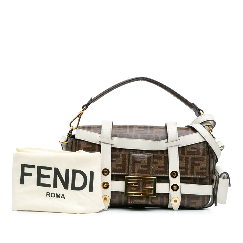 Zucca Glazed Fabric Cage Baguette Satchel - Image 13
