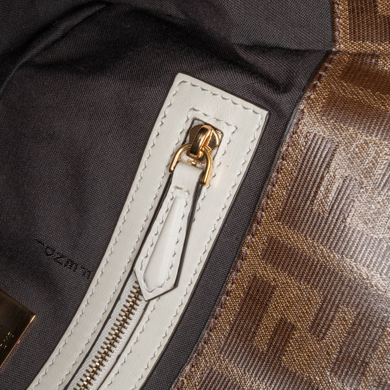 Zucca Glazed Fabric Cage Baguette Satchel - Image 5
