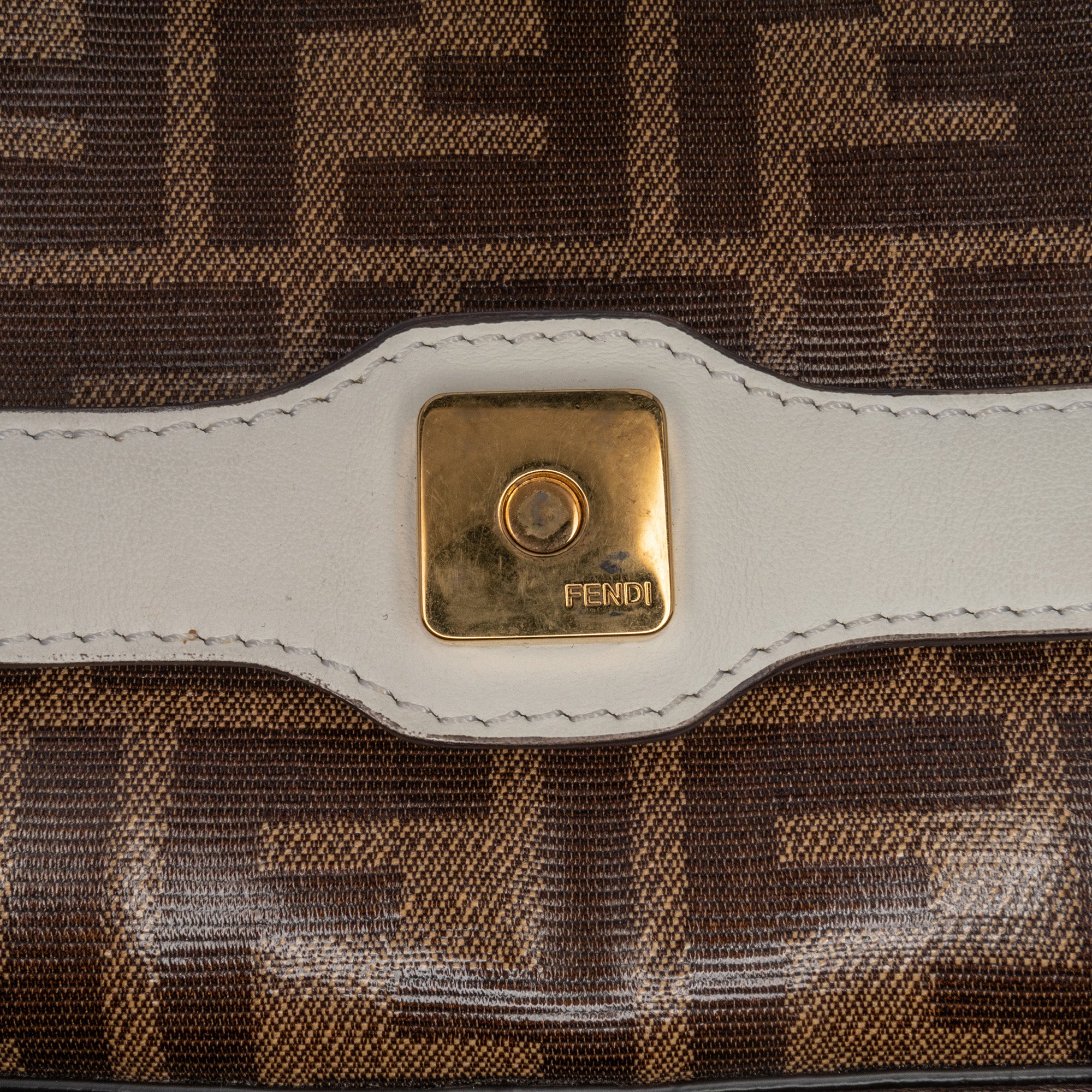 Zucca Glazed Fabric Cage Baguette Satchel - Image 7