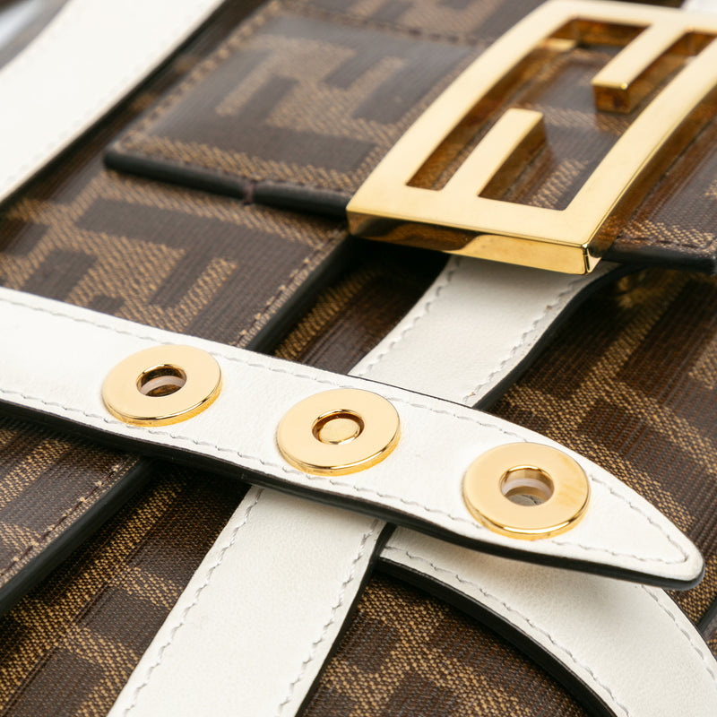 Zucca Glazed Fabric Cage Baguette Satchel - Image 9