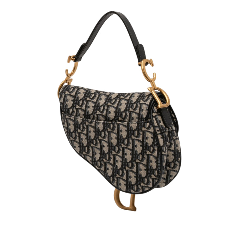 Mini Oblique Canvas Saddle Bag - Image 2