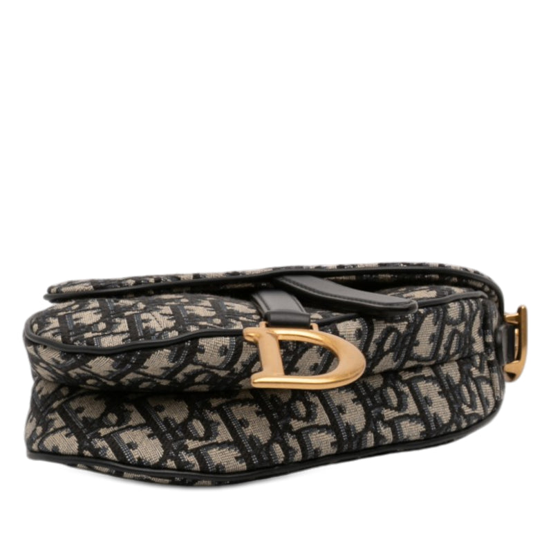 Mini Oblique Canvas Saddle Bag - Image 3