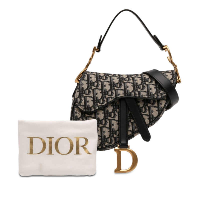 Mini Oblique Canvas Saddle Bag - Image 7