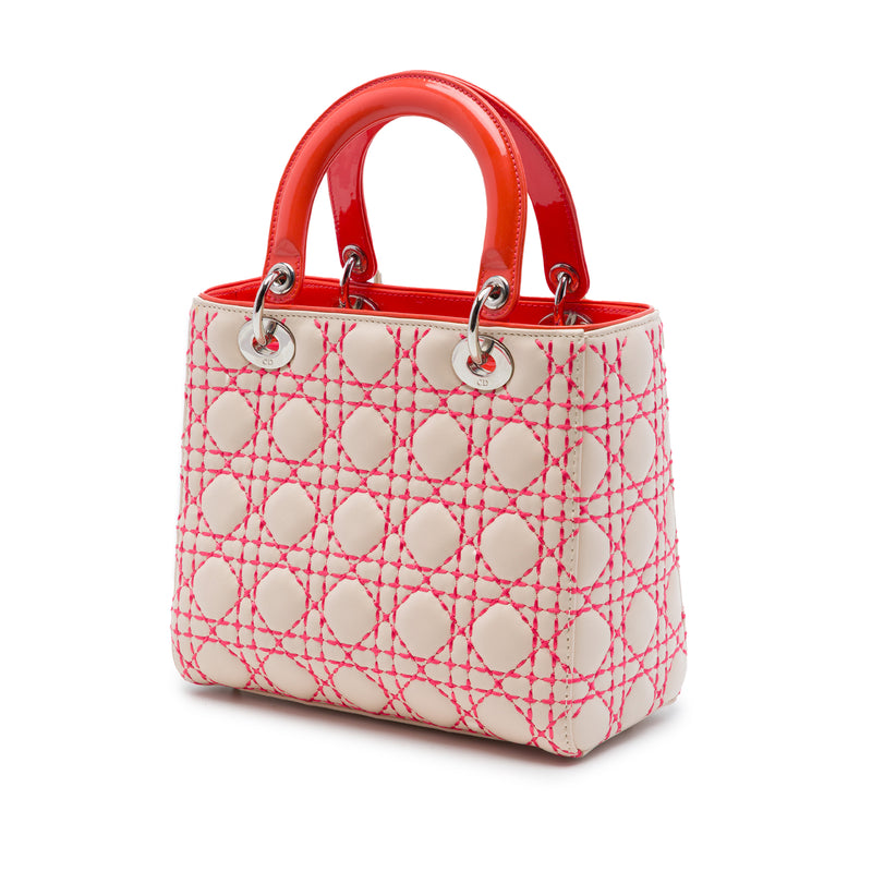 Medium Lambskin Cannage Stitched Lady Dior - Image 2