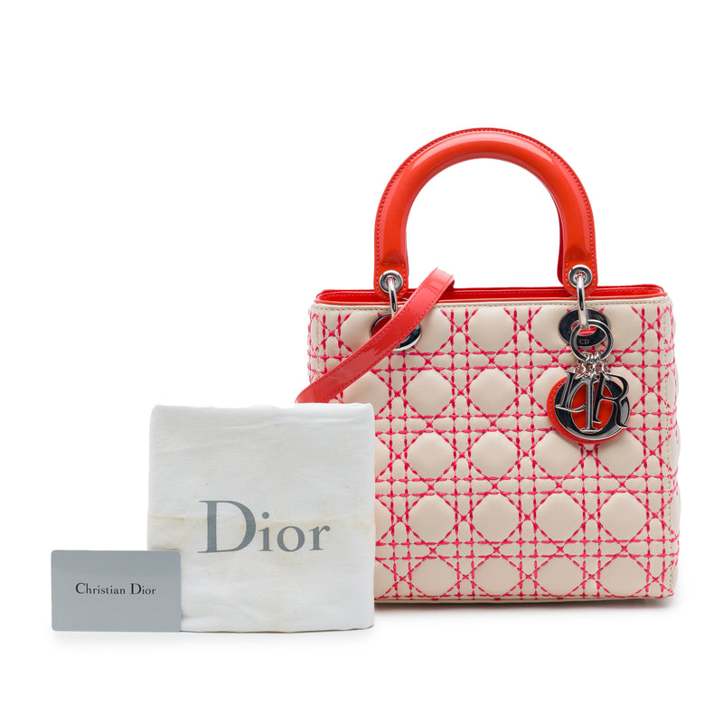Medium Lambskin Cannage Stitched Lady Dior - Image 7