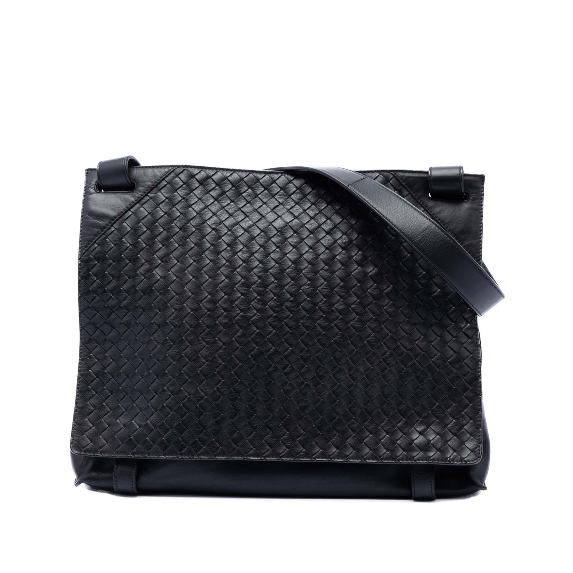 Intrecciato Trimmed Nappa Messenger Bag - Image 1