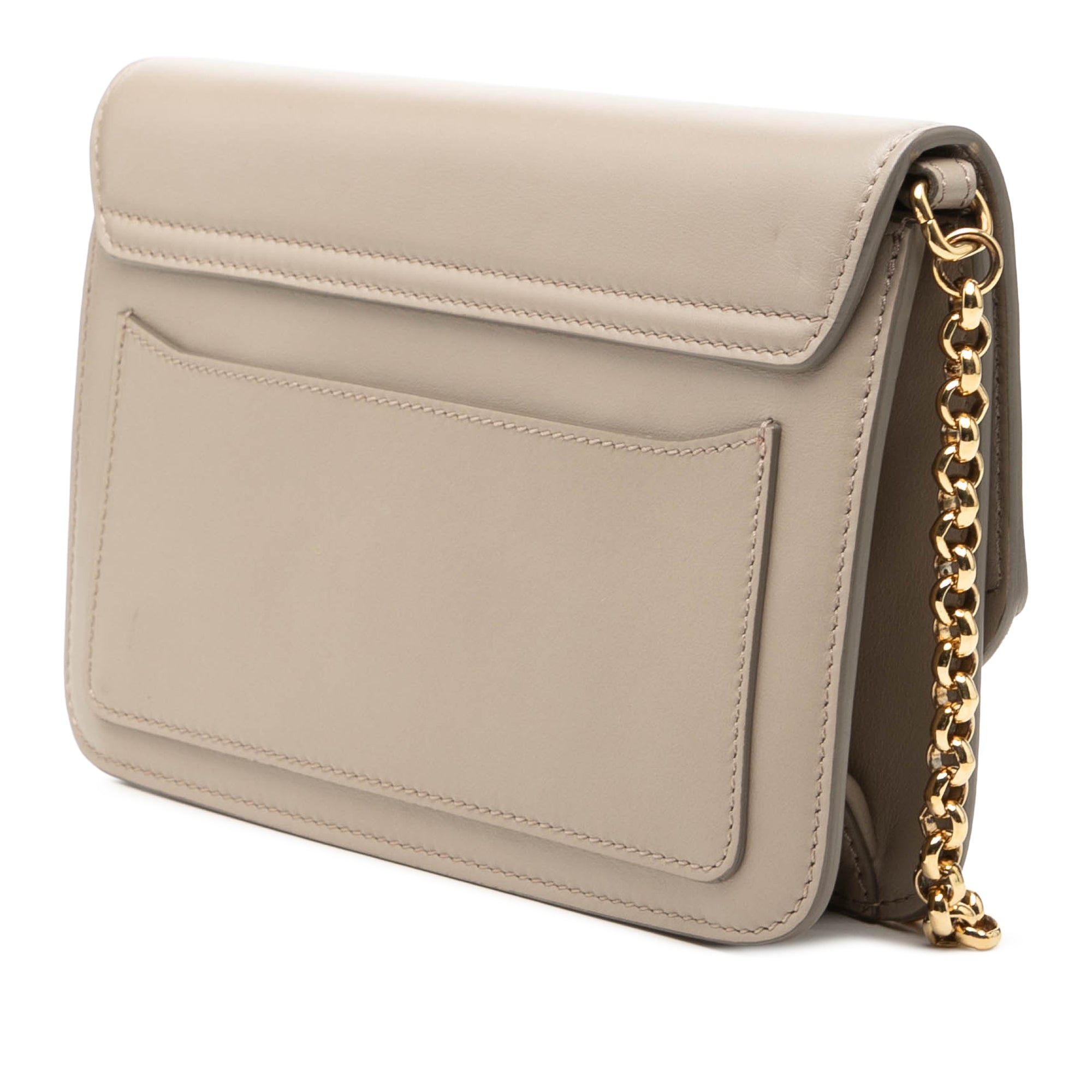 Calfskin and Suede C Clutch With Chain - Image 2