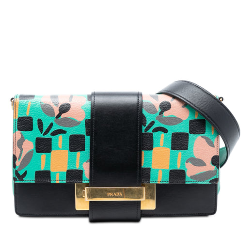 Floral Printed Leather Plex Ribbon Crossbody - Image 1