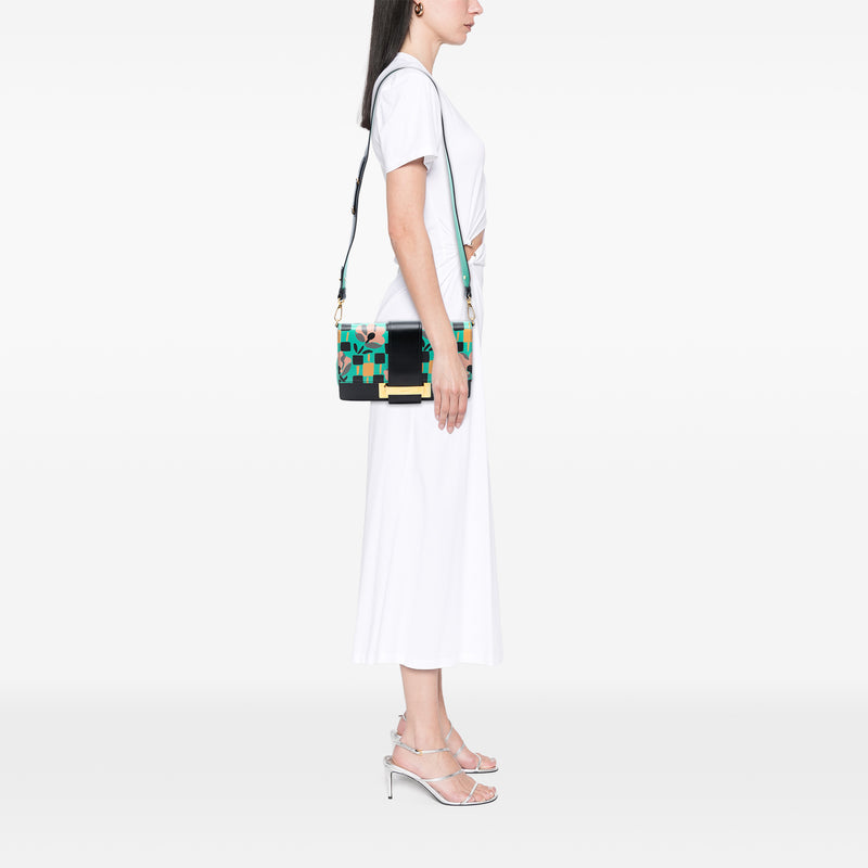 Floral Printed Leather Plex Ribbon Crossbody - Image 6