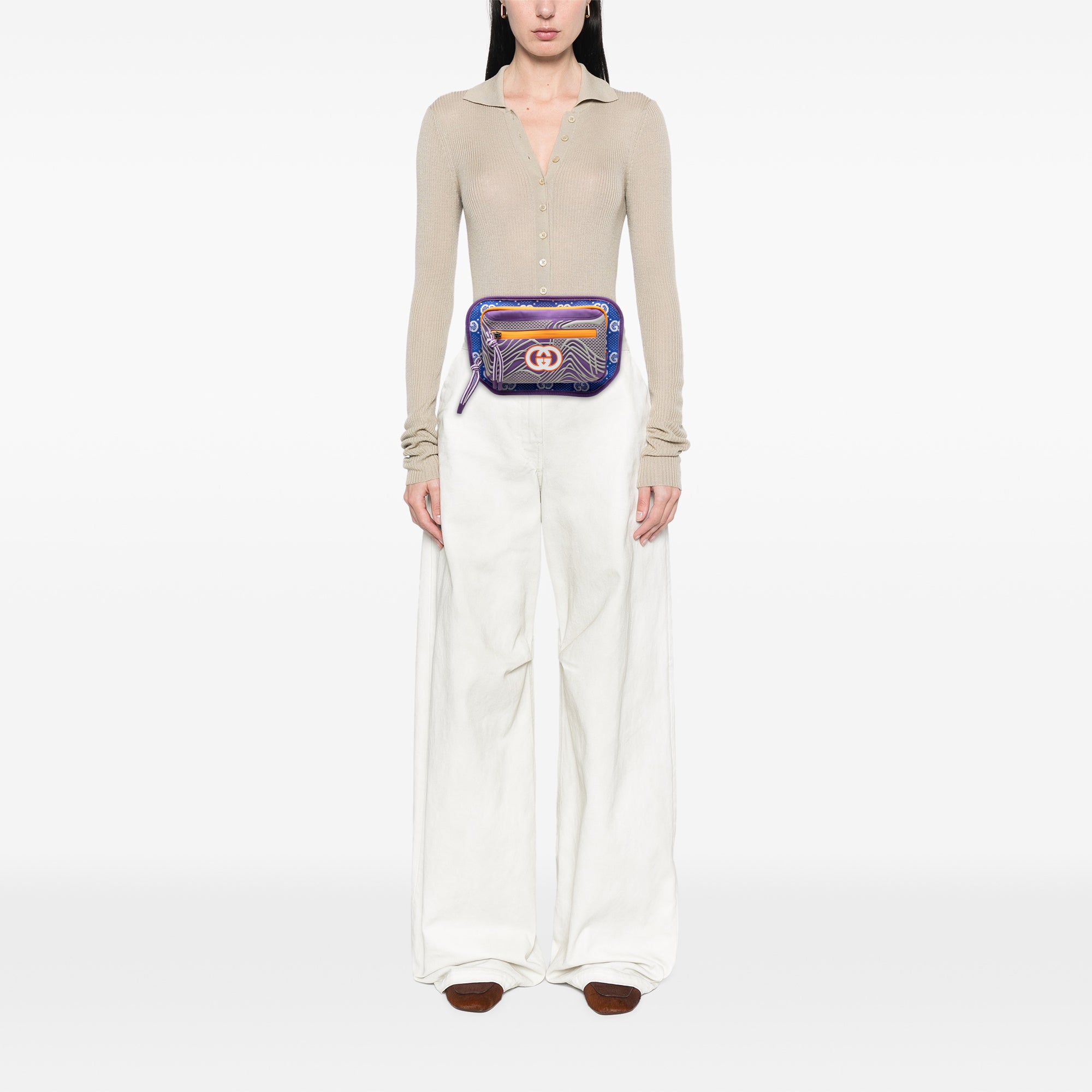 GG Nylon and Rubber Belt Bag - Image 7