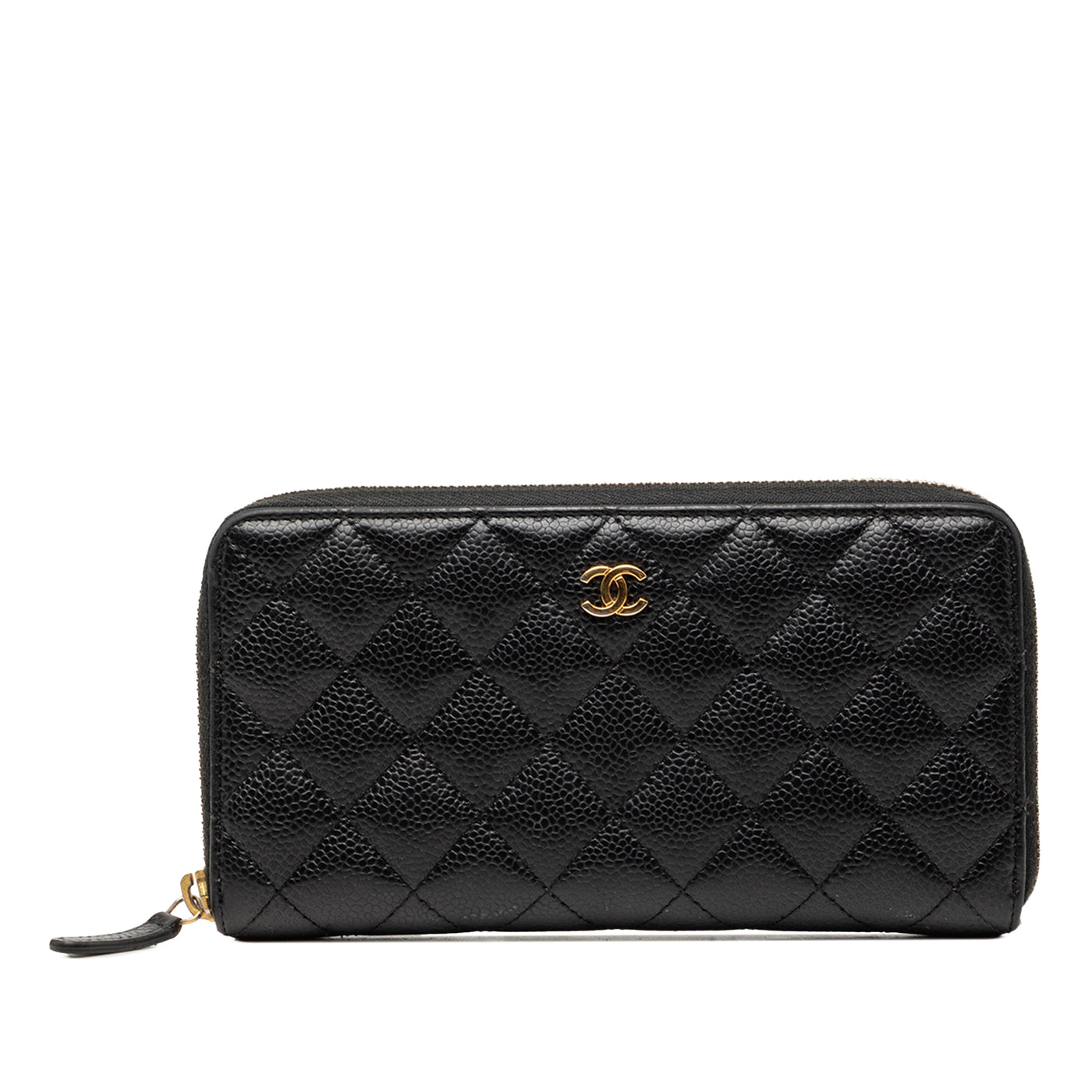 CC Quilted Caviar Zip Around Long Wallet - Image 1