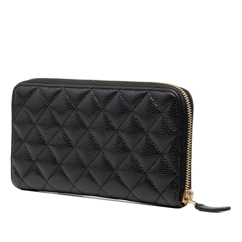 CC Quilted Caviar Zip Around Long Wallet - Image 2