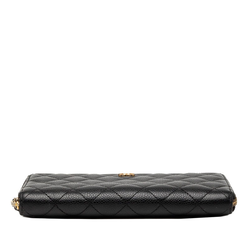 CC Quilted Caviar Zip Around Long Wallet - Image 3