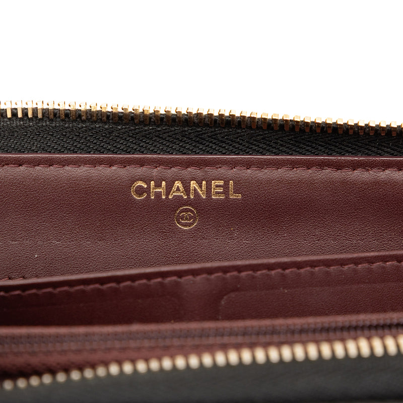 CC Quilted Caviar Zip Around Long Wallet - Image 5