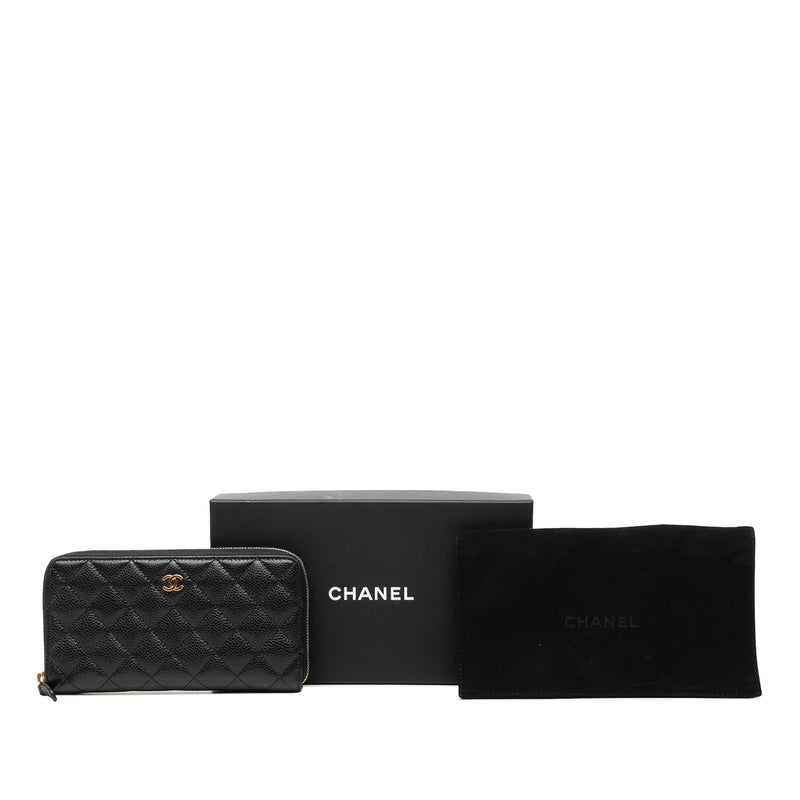 CC Quilted Caviar Zip Around Long Wallet - Image 8