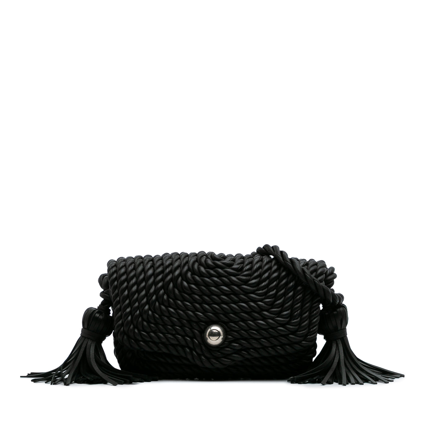 Lambskin Torchon Classic Tasseled Twisted Crossbody - Image 1